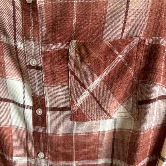 NWT! Como Vintage Soft Flannel Shirt in Clay and Ivory Plaid - Picture 4 of 8